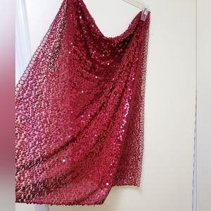 Red Wine Lace Sequin Wrap/Shawl